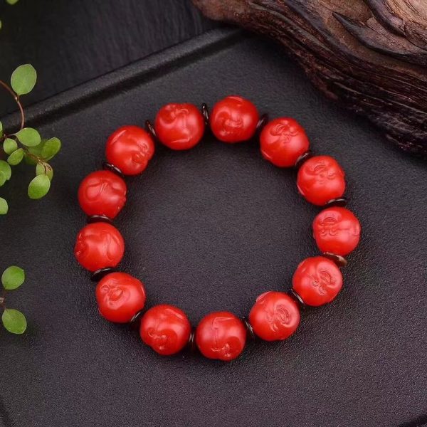 Natural raw cinnabar bracelet-110 - Image 2