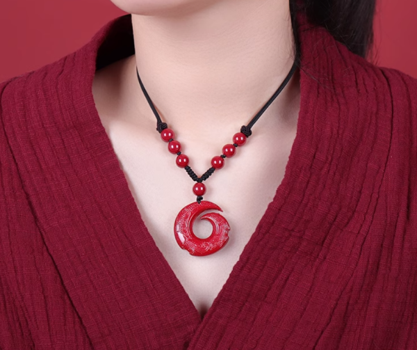 Natural raw cinnabar pendant-112 - Image 4