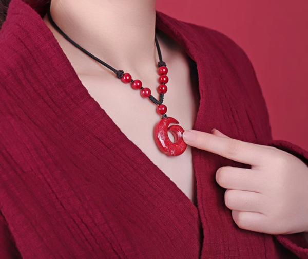 Natural raw cinnabar pendant-112 - Image 3