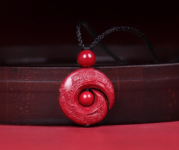 Natural raw cinnabar pendant-112 - Image 2
