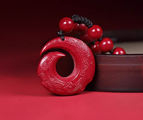Natural raw cinnabar pendant-112