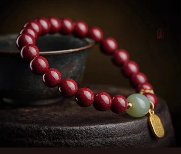 Natural raw cinnabar bracelet-257